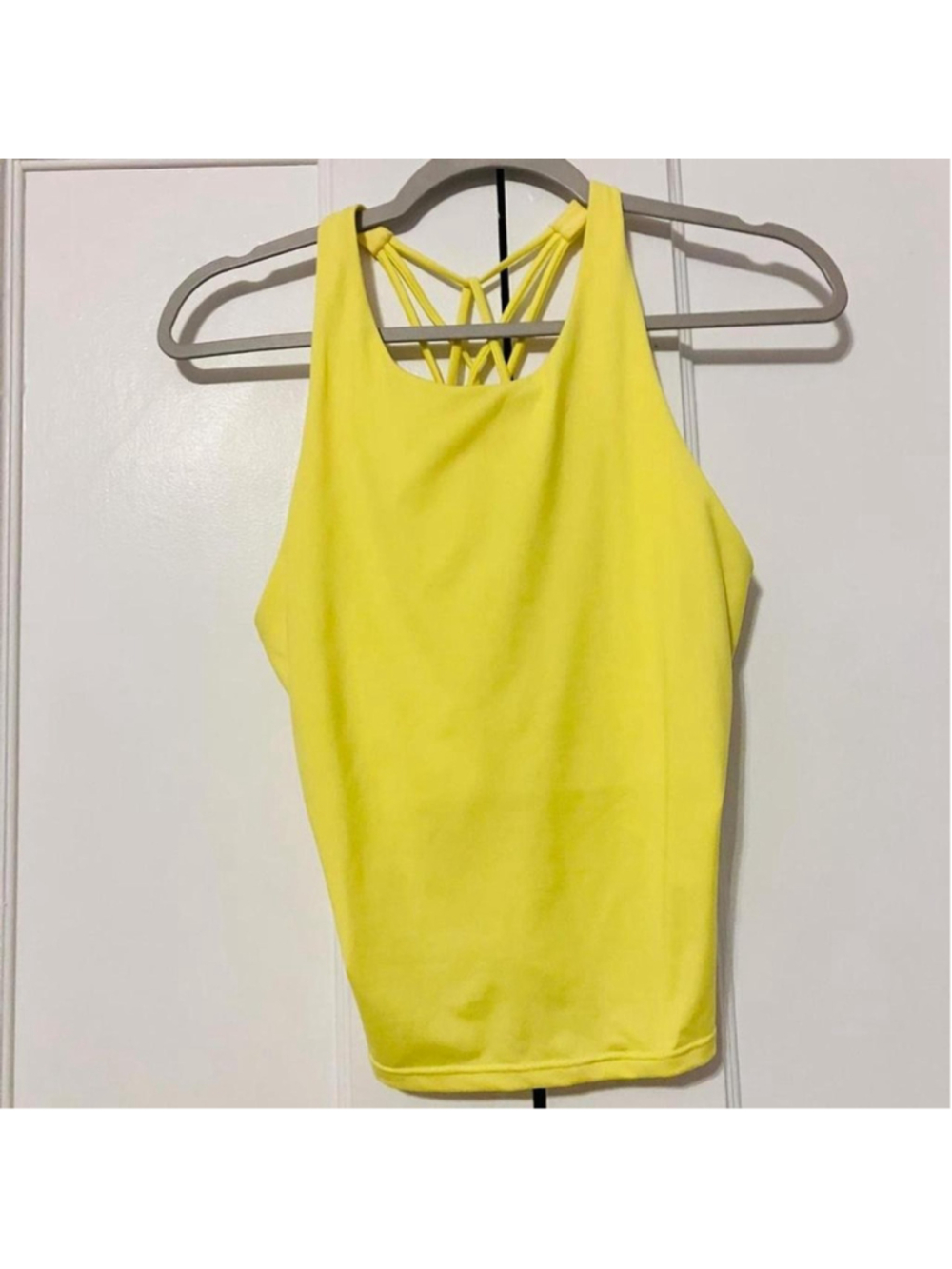 Fabletics "Electric Lemon" AirLite Strappy Tank Top (Small)